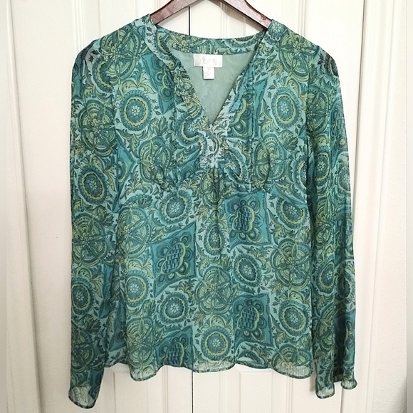 Ann Taylor Loft Floral Long Sleeve Blouse - Picture 7 of 13